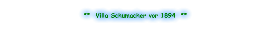 **  Villa Schumacher vor 1894  **
