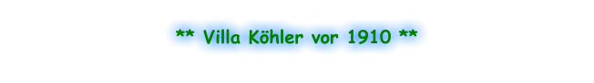 ** Villa Köhler vor 1910 **