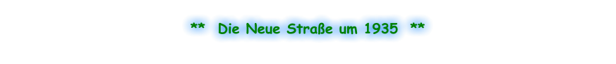 **  Die Neue Straße um 1935  **
