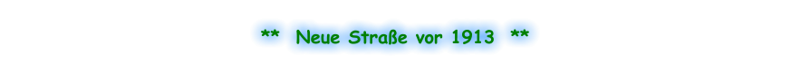 **  Neue Straße vor 1913  **