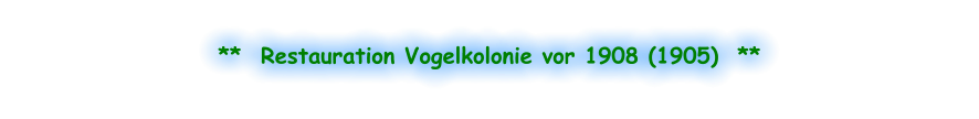 **  Restauration Vogelkolonie vor 1908 (1905)  **