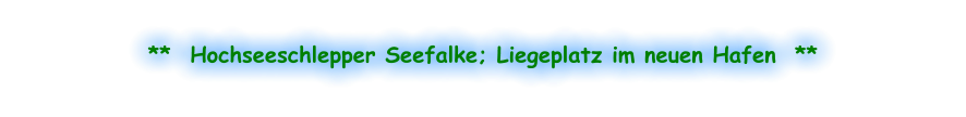 **  Hochseeschlepper Seefalke; Liegeplatz im neuen Hafen  **