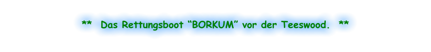 **  Das Rettungsboot “BORKUM” vor der Teeswood.  **