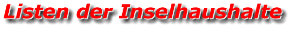 Listen der Inselhaushalte Listen der Inselhaushalte