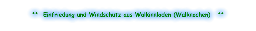 **  Einfriedung und Windschutz aus Walkinnladen (Walknochen)   **