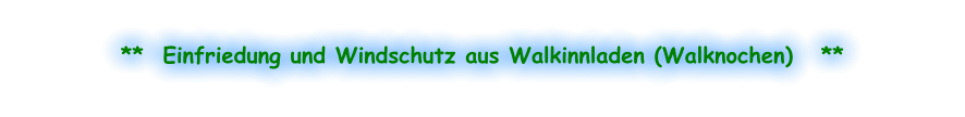 **  Einfriedung und Windschutz aus Walkinnladen (Walknochen)   **